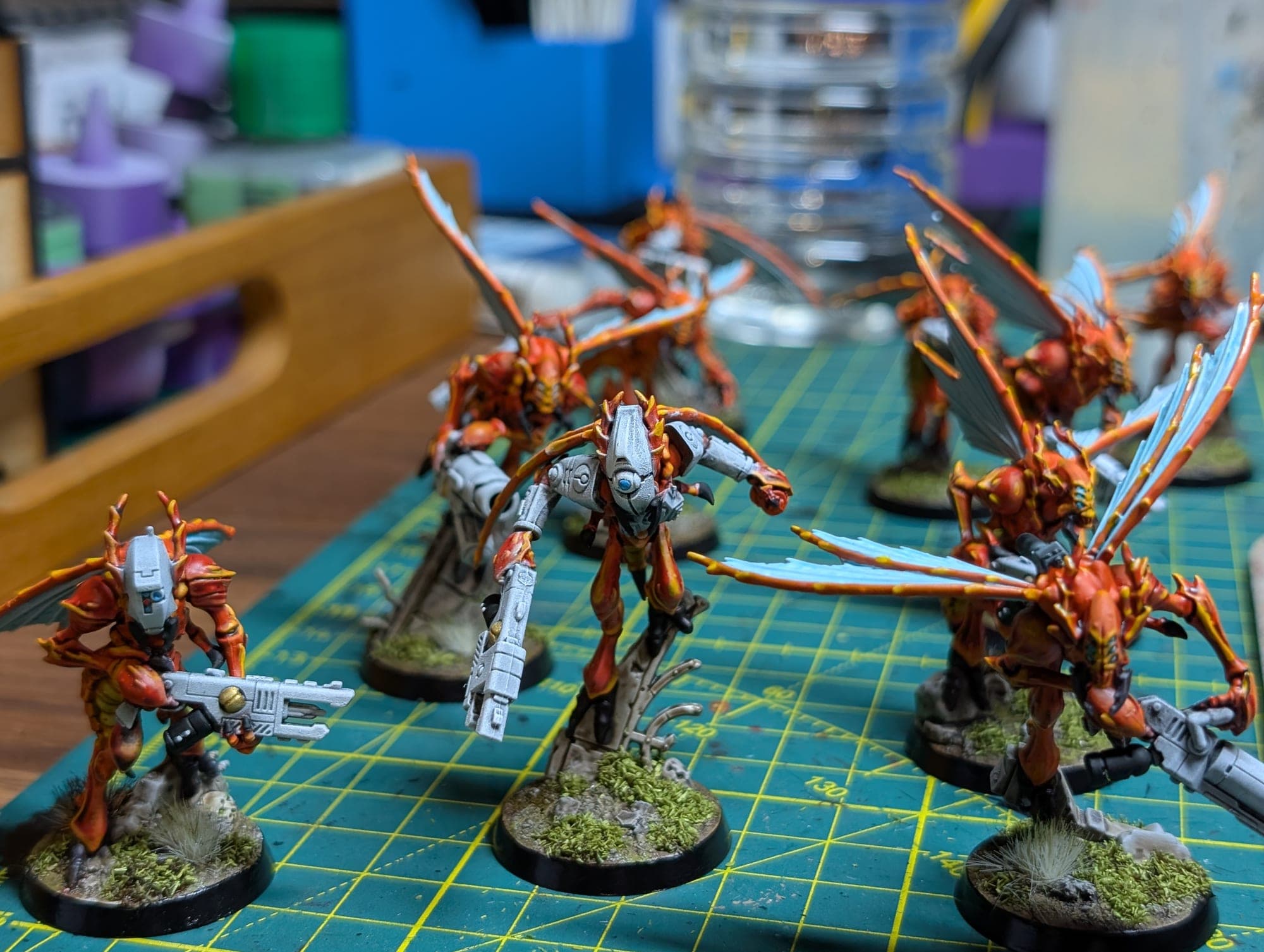 A Vespid Stingwing kill team.