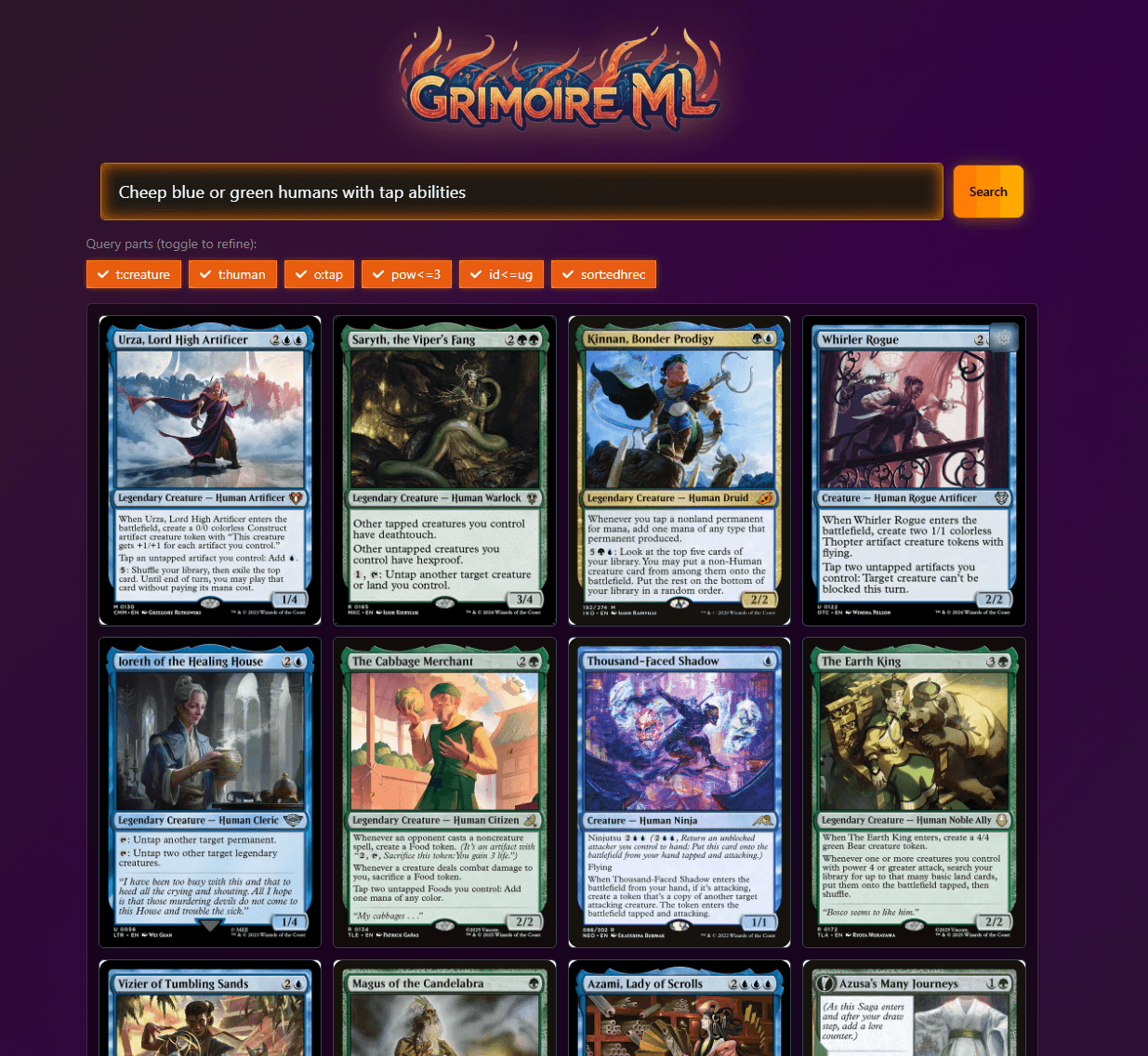 Grimoire ML Search Results